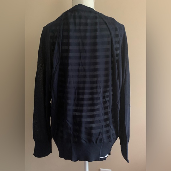 Blue Double Layered Sheer Top Blouse Shirt - Picture 6 of 8